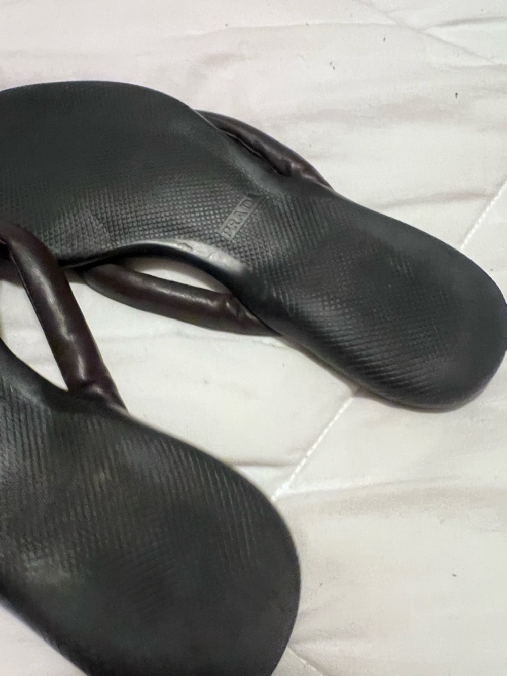 Prada Brown Nappa leather thong sandal - Picture 8 of 9